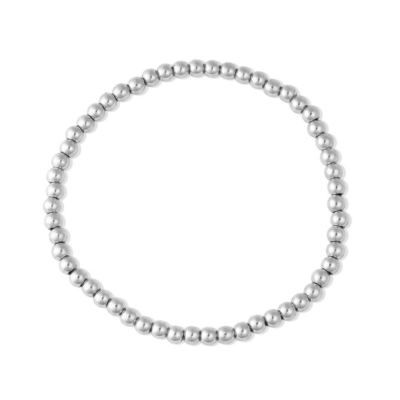 Bracelet Sterling silver beads stretch, stretchy .925 waterproof wear in shower - Picture 4 of 4
